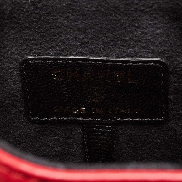 Chanel Red Quilted Lambskin Leather Phone Holder with Chain Bag - Picture 7 of 9